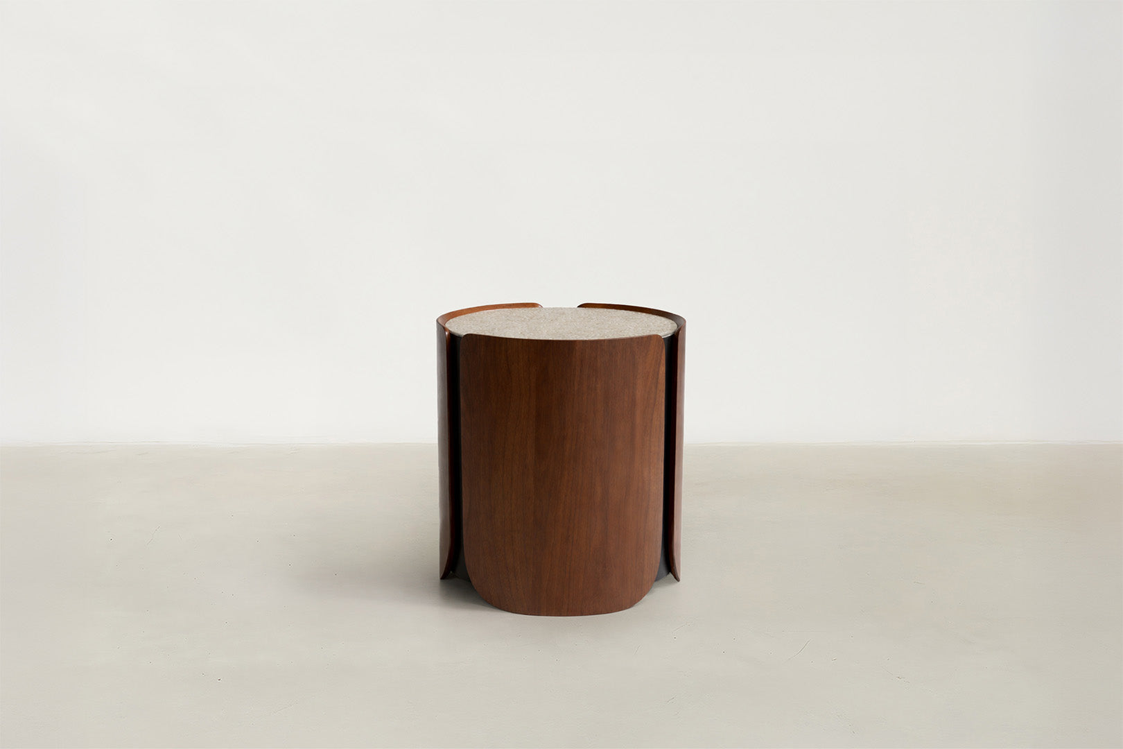 Cokas Luxe coffee table and end table set with yellow textured tempered glass top and walnut veneer base