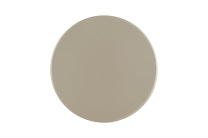 Arbor sculptural end table in matte beige with rounded pebble shape