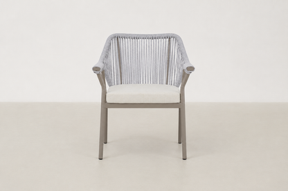 Geirsa Japandi outdoor chair and coffee table set with all-weather rope and tempered glass top