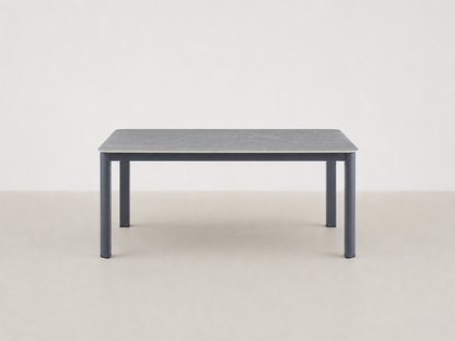 Sandbrekka Luxe outdoor dining table with sintered stone table and all-weather rope chairs
