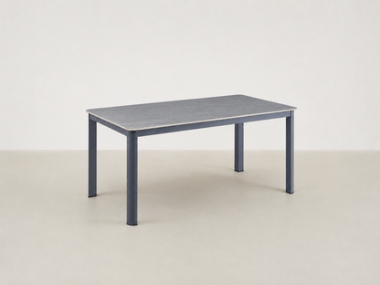 Sandbrekka Luxe outdoor dining table with sintered stone table and all-weather rope chairs