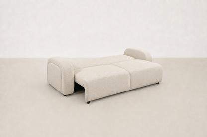 Slush sofabed in textured fabric with pull-out sleep function for small spaces